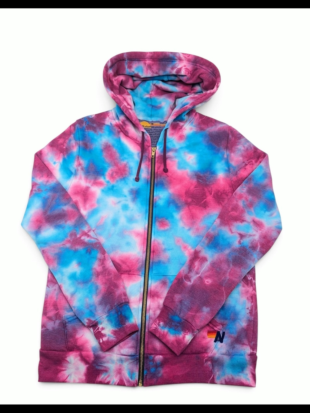Aviator Nation Tie Dye Zip Hoodie Medium